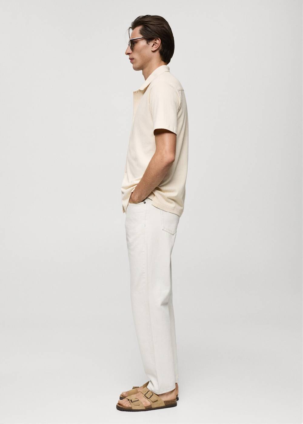 Mango Geknöpftes Regular Fit-Poloshirt mit Struktur Kostenlose Rückgabe