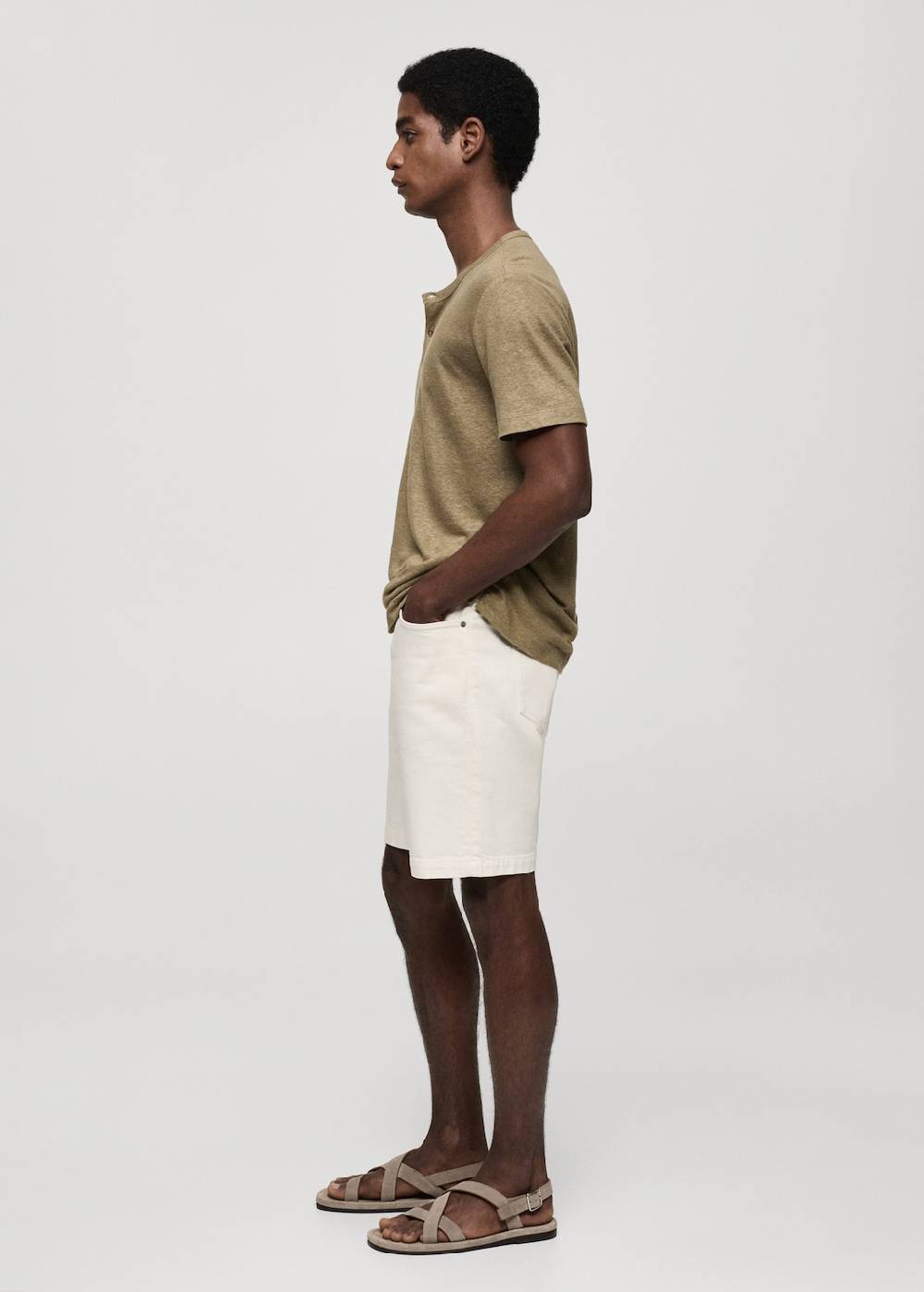 Mango Slim-Fit-T-Shirt aus Leinengemisch Begrenzte Freigabe
