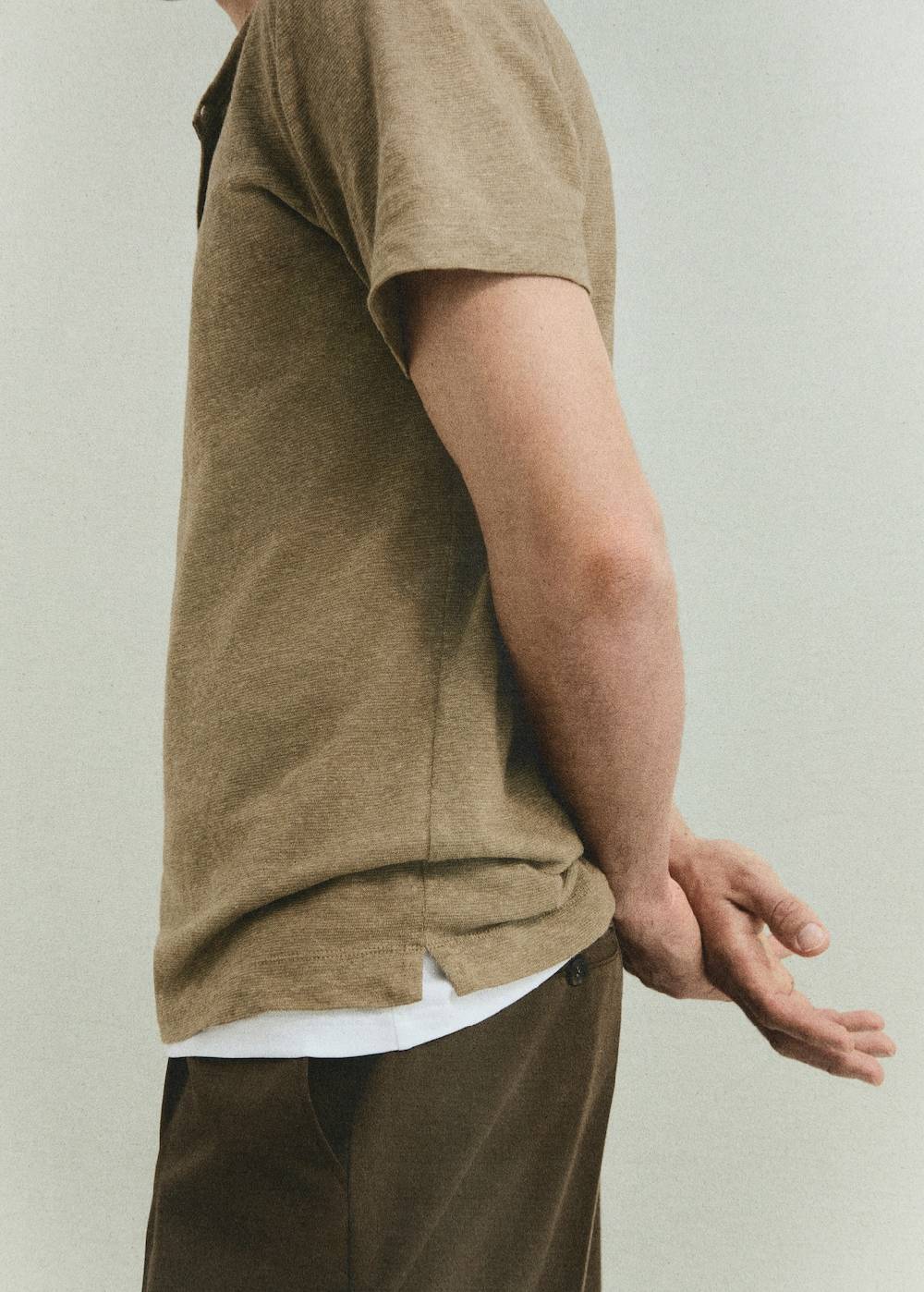 Mango Slim-Fit-T-Shirt aus Leinengemisch Begrenzte Freigabe
