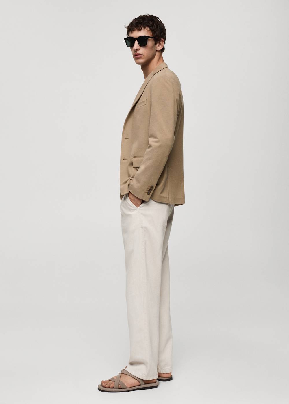 Mango Slim Fit Blazer mit Mikrostruktur Neueste Stile