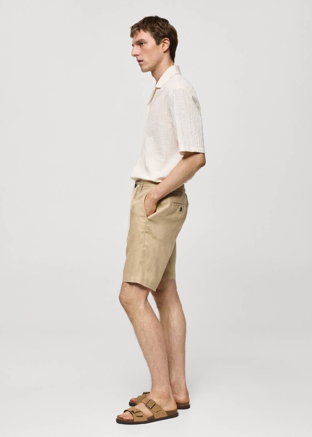 Mango Bermudashorts aus 100 % Leinen mit Kordel Zeitbegrenzte Promotion
