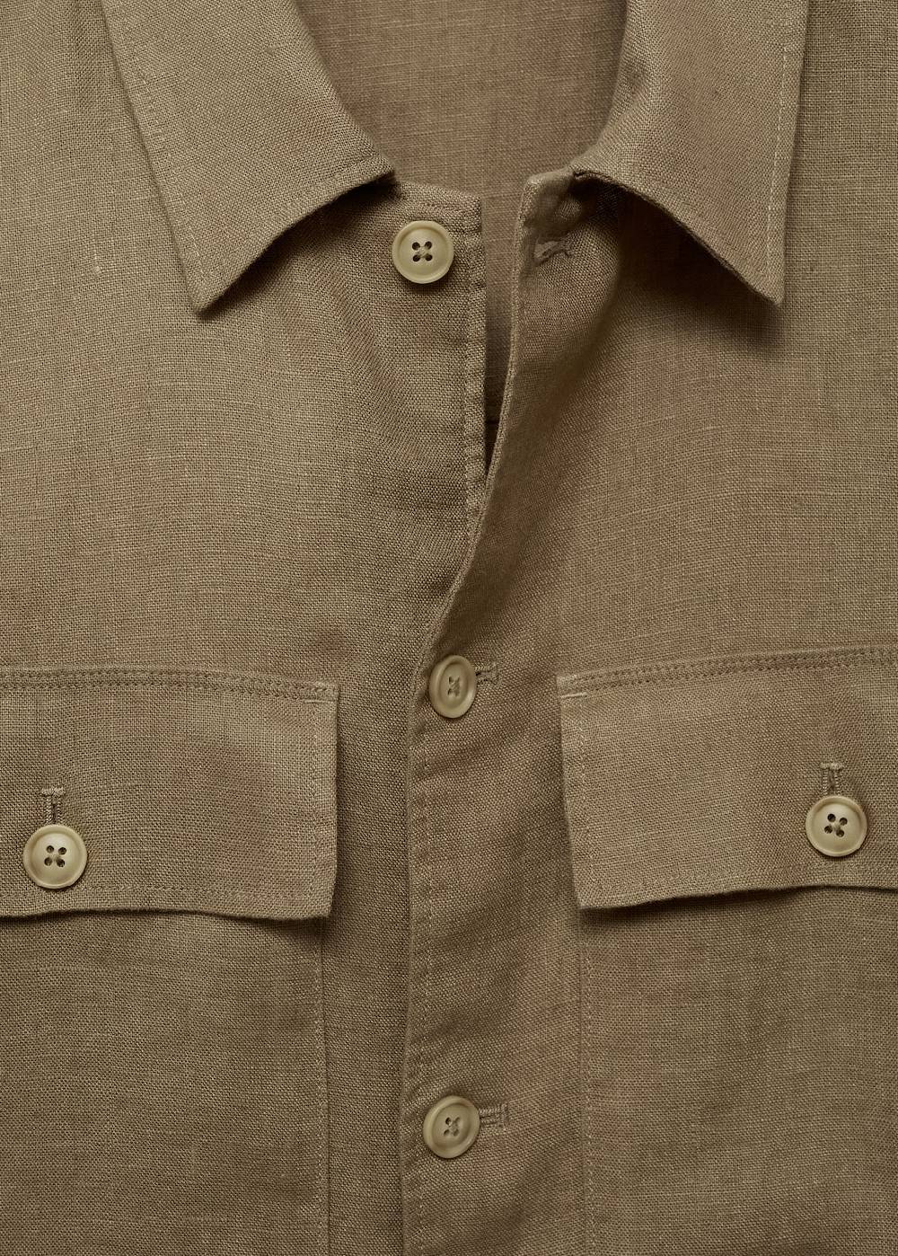 Mango Overshirt mit Taschen aus 100 % Leinen Bis zu 60% Rabatt