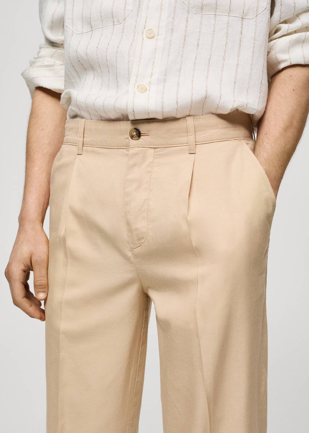 Mango Bundfaltenhose aus Lyocell mit Baumwolle Sonderangebot der Fabrik