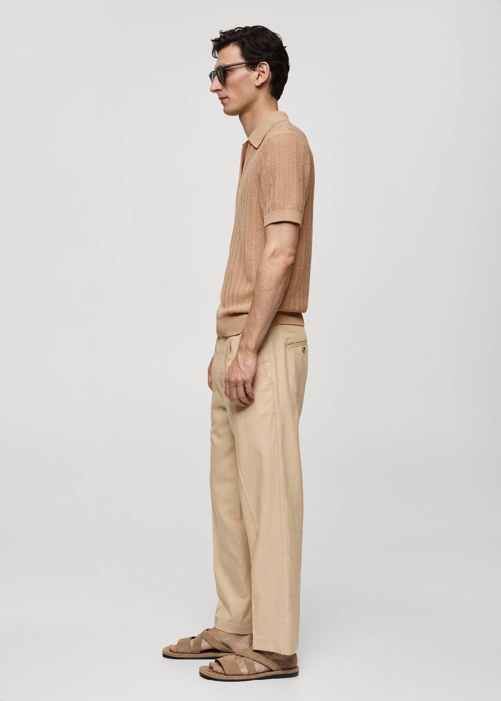 Mango Baumwoll-Poloshirt mit großem Perlmuster Riesige Rabatte