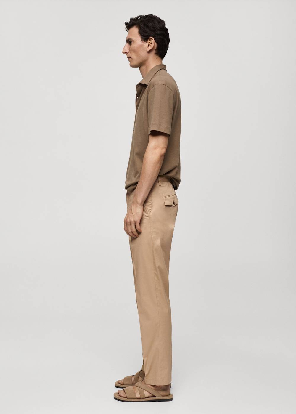 Mango Regular Fit-Baumwollhose mit Struktur Fabrikladen