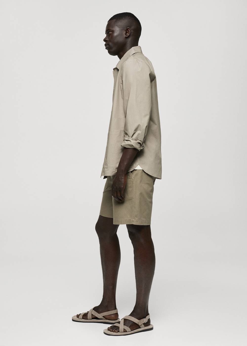 Mango Bermudashorts aus 100 % Baumwolle mit Fischgratmuster Begrenzt auf 3 Tage