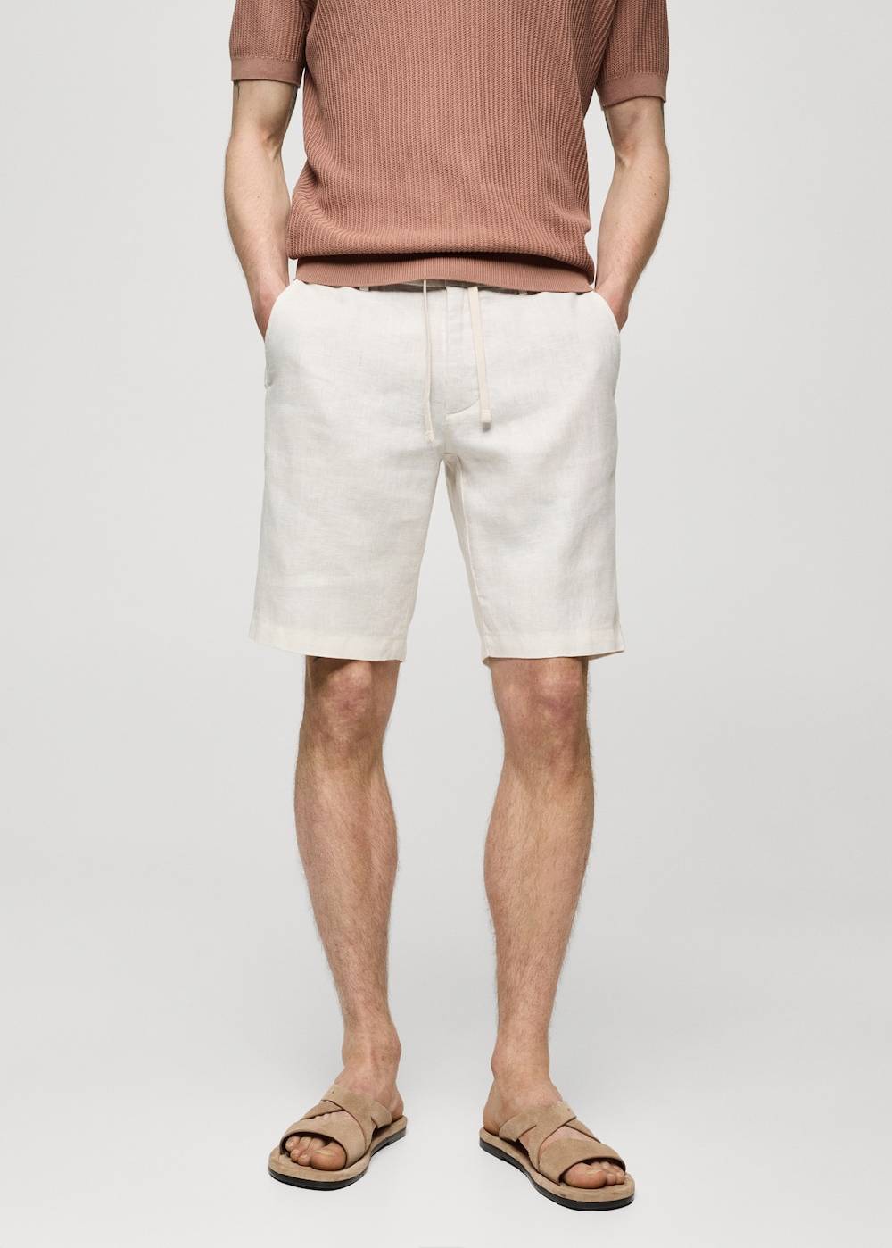 Mango Bermudashorts aus 100 % Leinen mit Kordel Rabatte dieses Monats