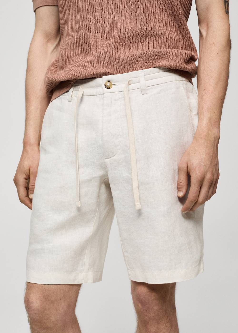 Mango Bermudashorts aus 100 % Leinen mit Kordel Rabatte dieses Monats