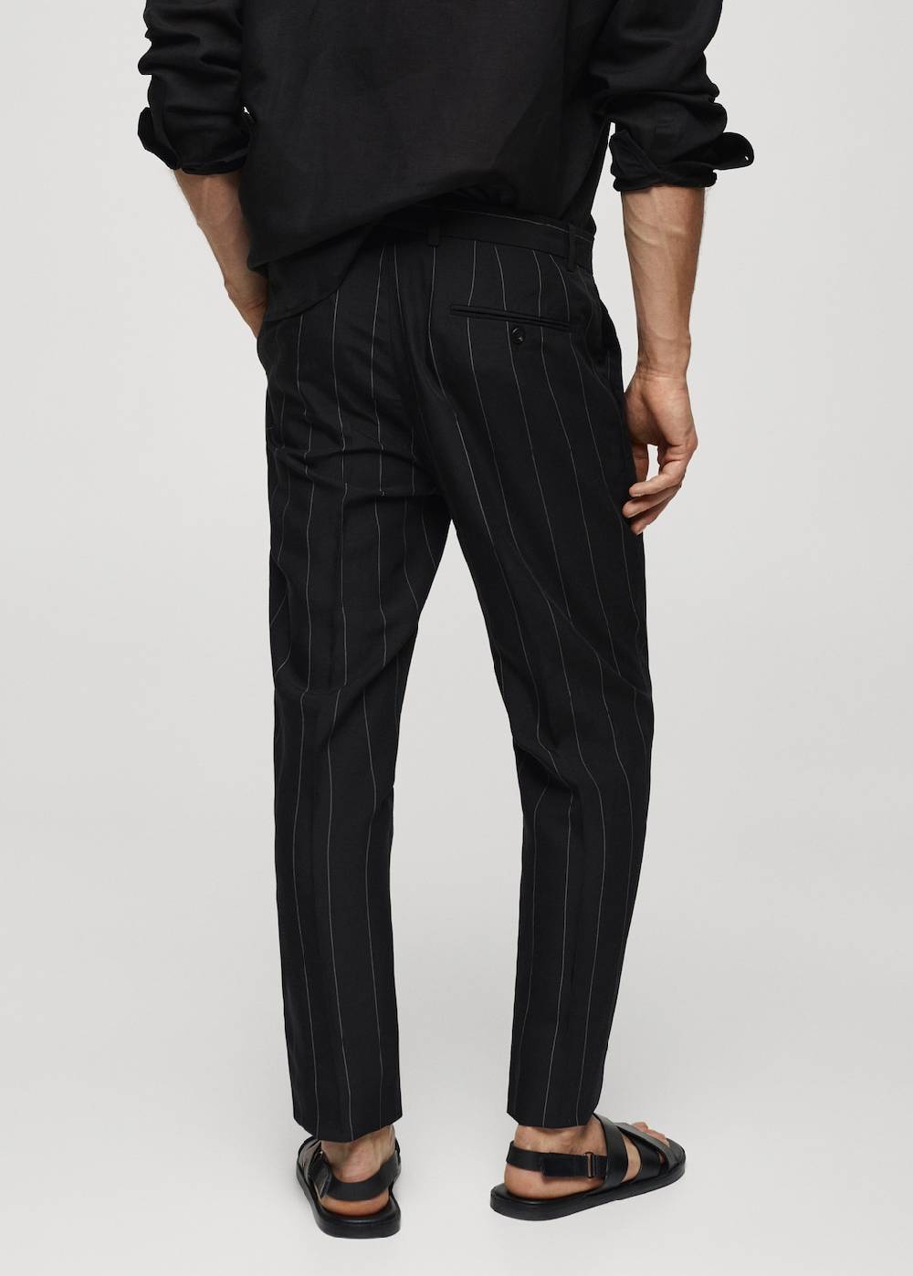 Mango Slim-Fit-Nadelstreifenhose aus Leinen Online