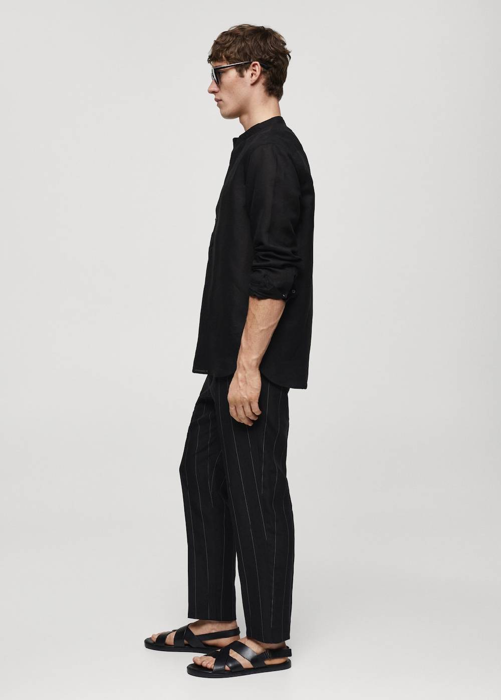 Mango Slim-Fit-Nadelstreifenhose aus Leinen Online