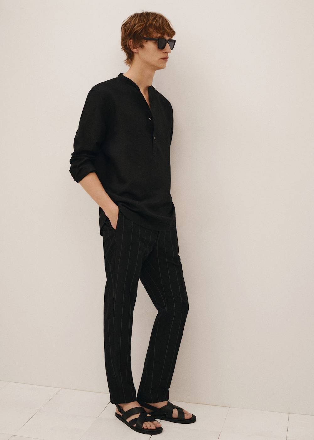 Mango Slim-Fit-Nadelstreifenhose aus Leinen Online