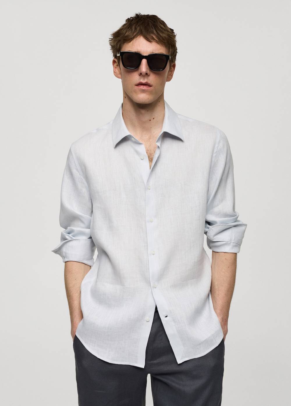 Mango Regular Fit-Hemd aus 100 % Leinen im Angebot
