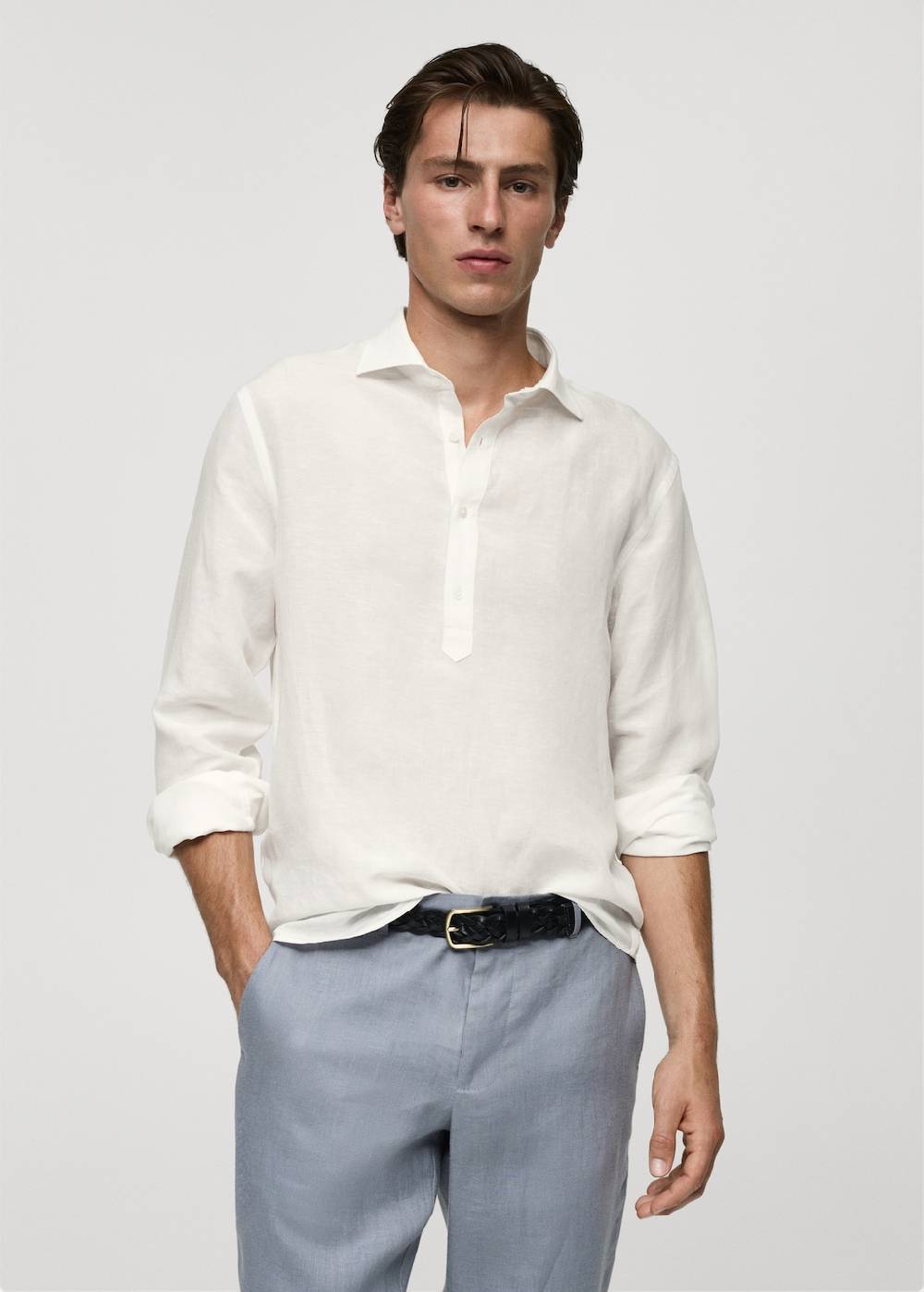 Mango Relaxed-Fit-Hemd aus Leinen mit Tencel Fabrikverkauf