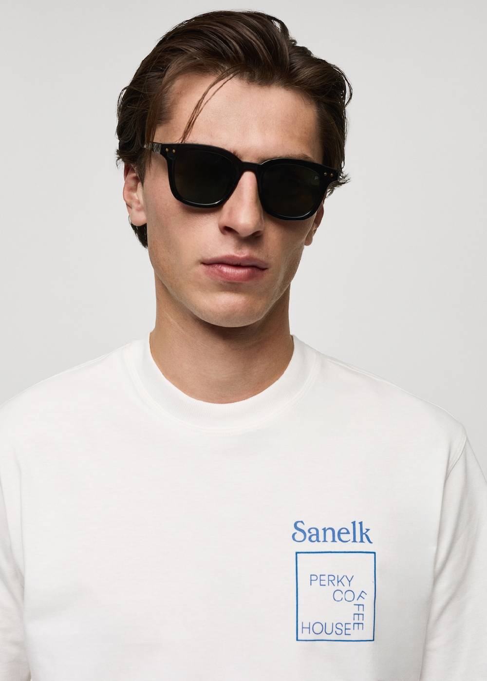 Mango Gemustertes Regular-Fit-T-Shirt aus Baumwolle Meist gekauft