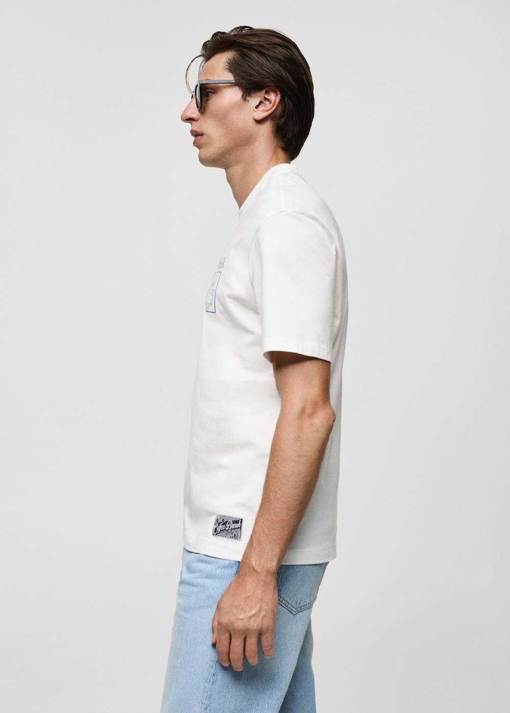Mango Gemustertes Regular-Fit-T-Shirt aus Baumwolle Meist gekauft
