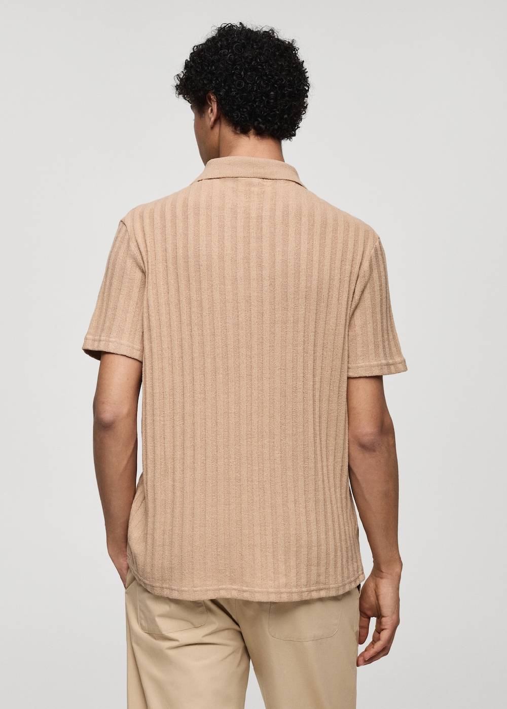 Mango Geripptes Regular-Fit-Poloshirt aus Baumwolle Kostenloser Versand