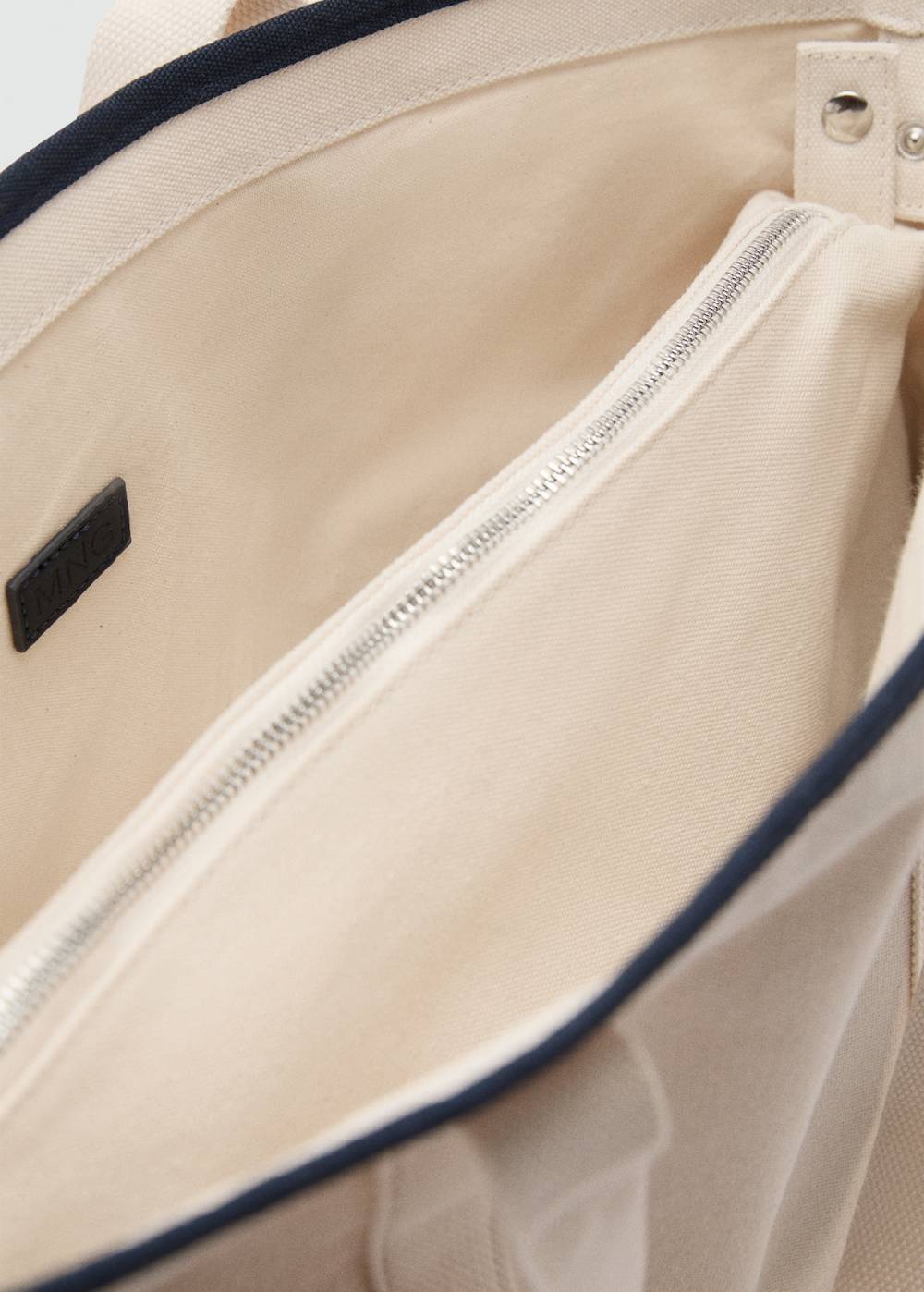 Mango Kontrastierende Tasche aus Canvas mit Baumwolle Sonderangebot