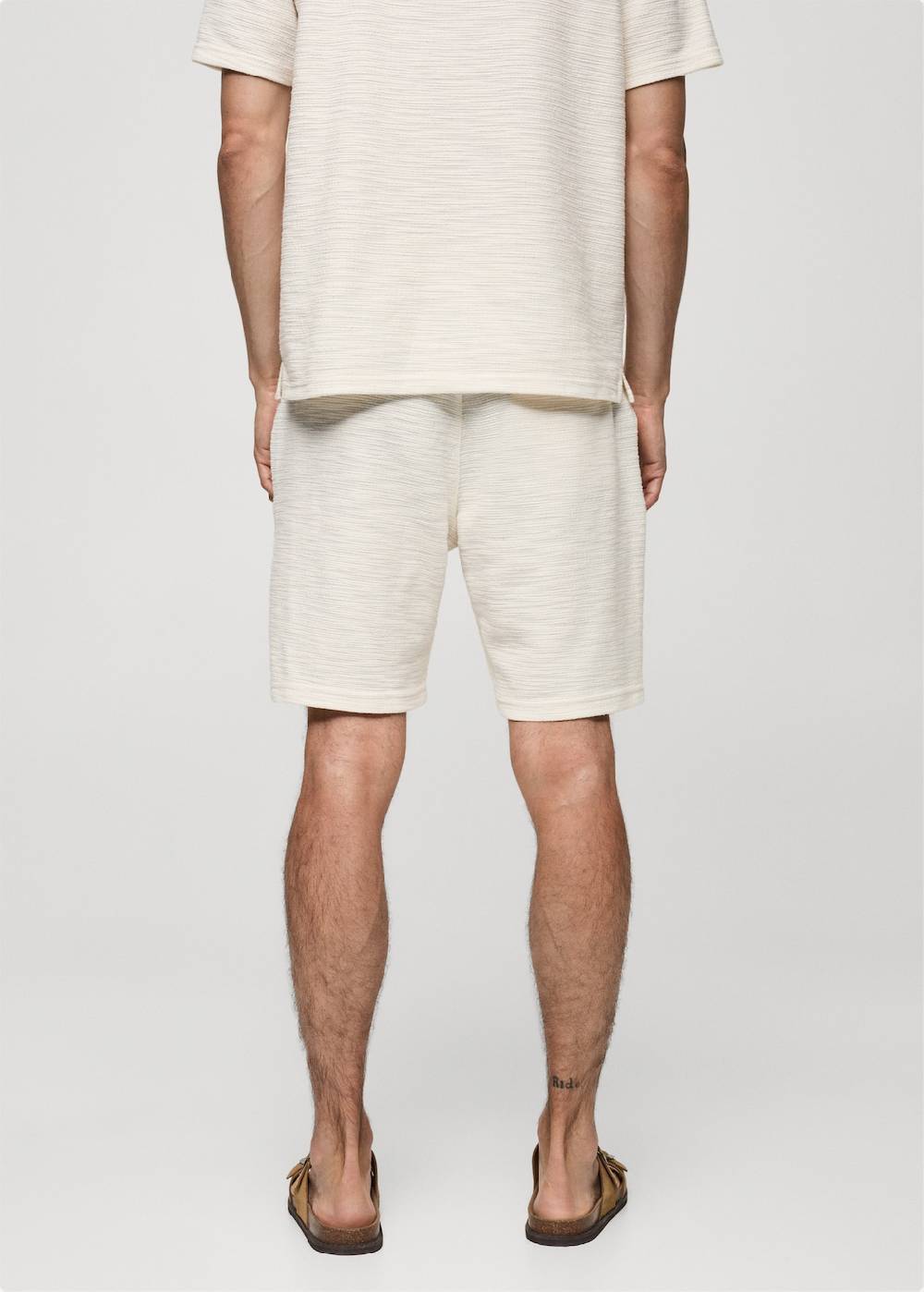Mango Strukturierte Bermudashorts aus Baumwolle mit Kordelzug Flash Sale