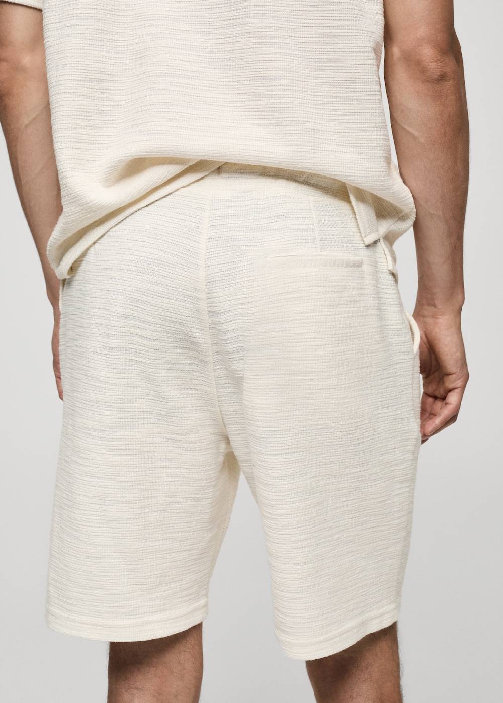 Mango Strukturierte Bermudashorts aus Baumwolle mit Kordelzug Flash Sale