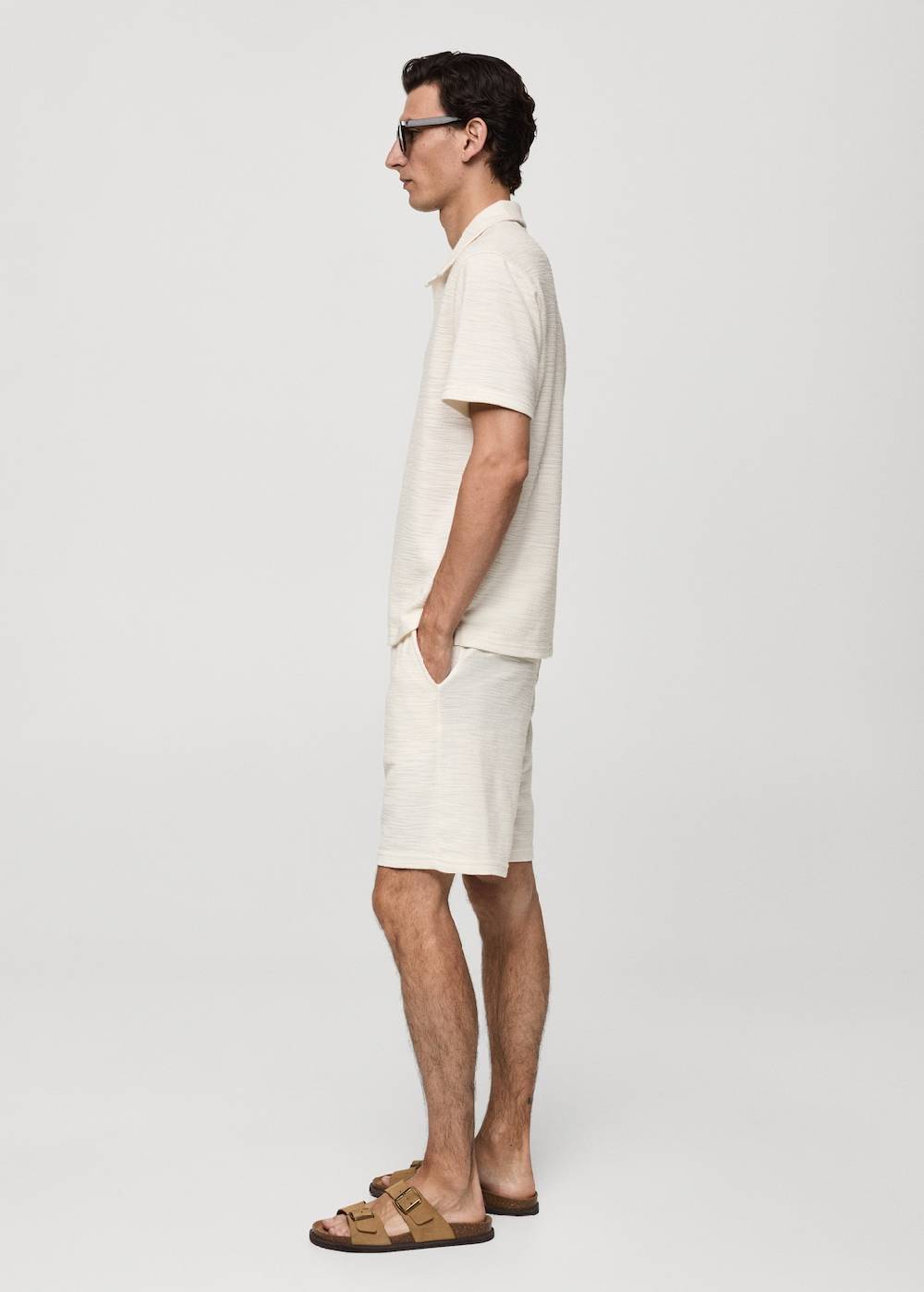 Mango Strukturierte Bermudashorts aus Baumwolle mit Kordelzug Flash Sale