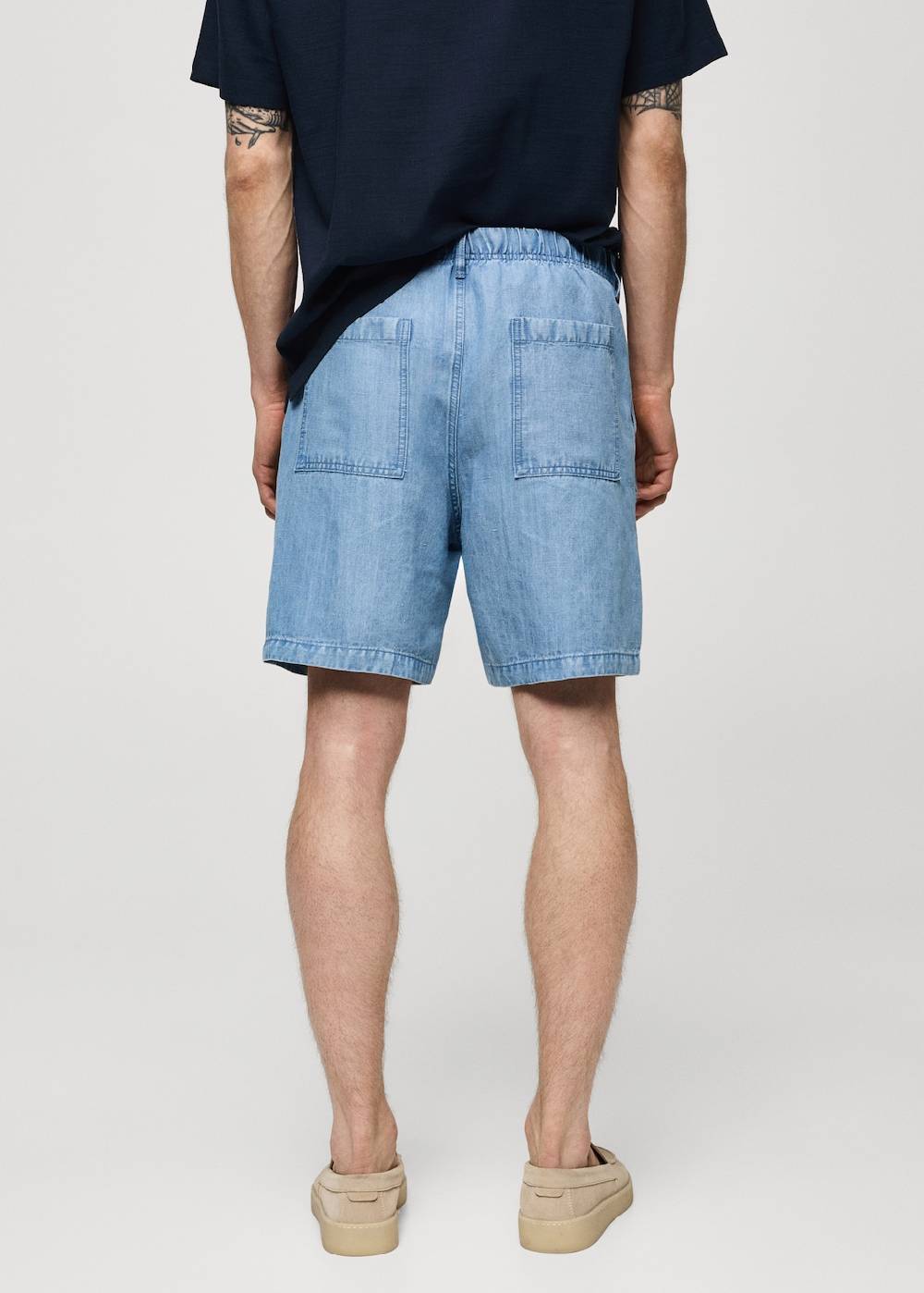 Mango Bundfalten-Bermudashorts aus Hanf mit Lyocell Weihnachtsangebot