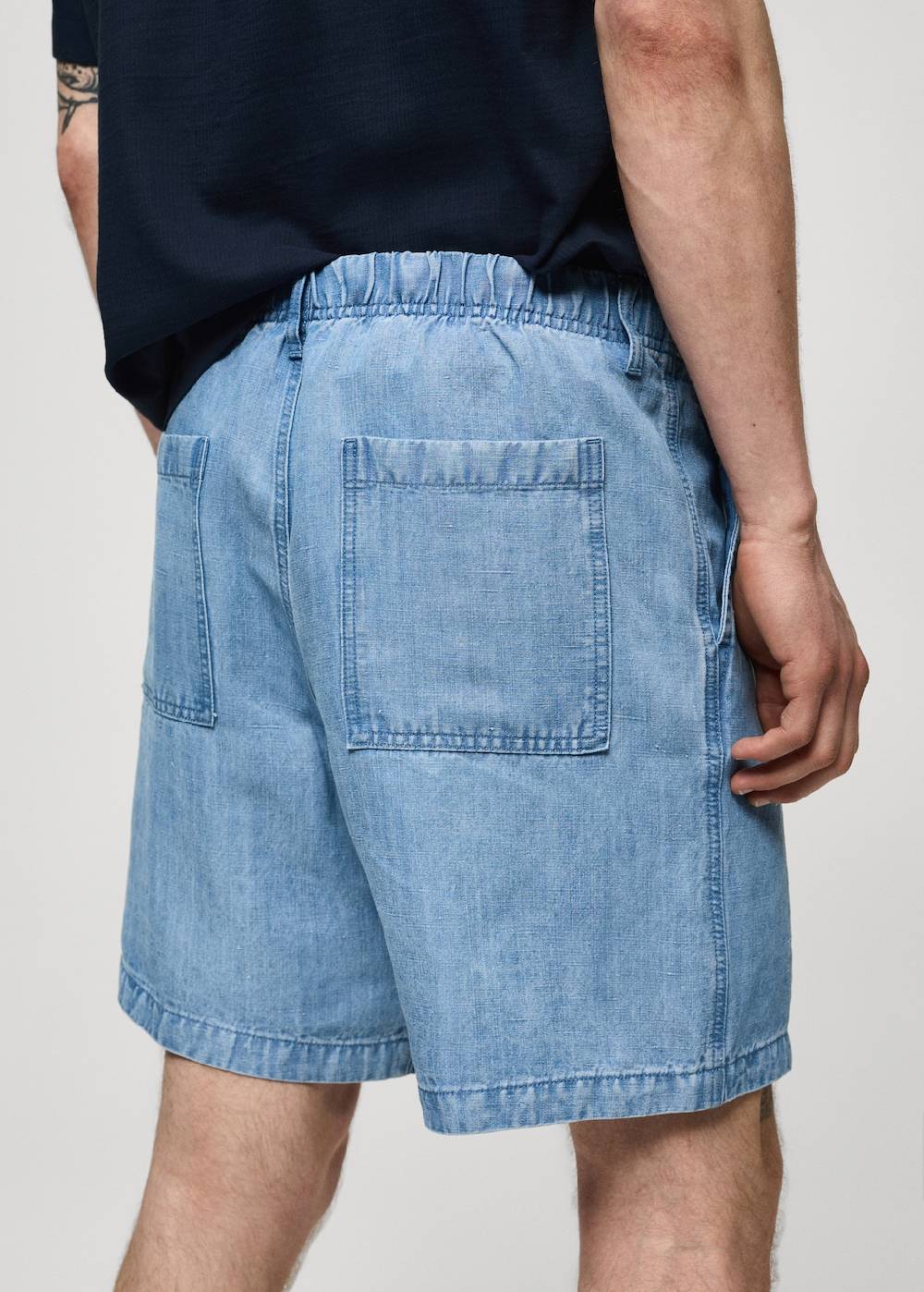 Mango Bundfalten-Bermudashorts aus Hanf mit Lyocell Weihnachtsangebot