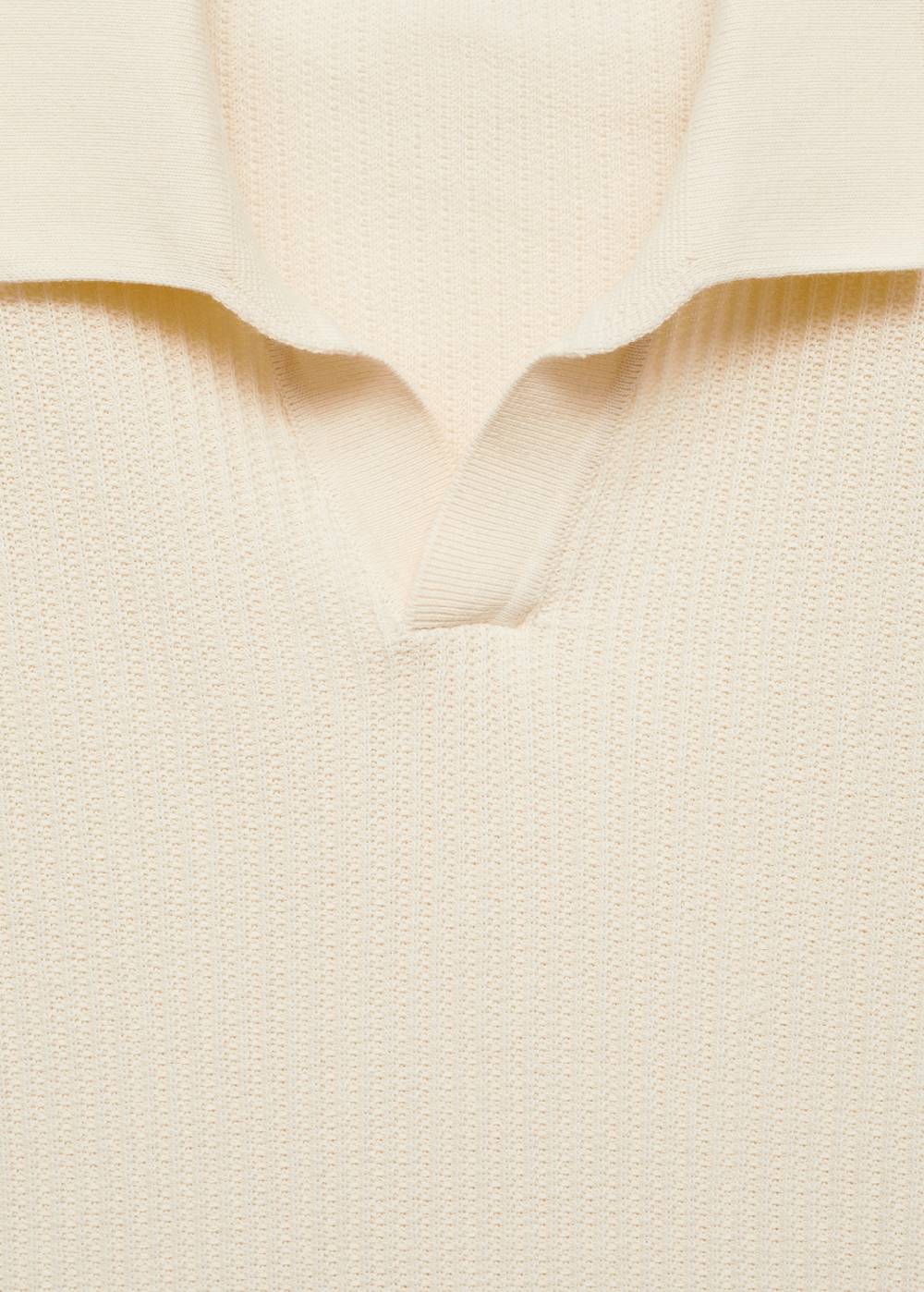 Mango Geripptes Strick-Poloshirt aus Baumwolle Neuheiten