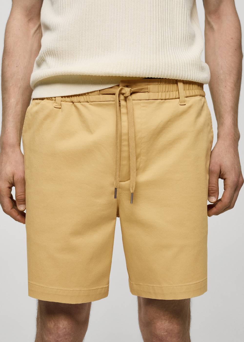 Mango Baumwoll-Bermudashorts mit Kordelzug Tiefpreis