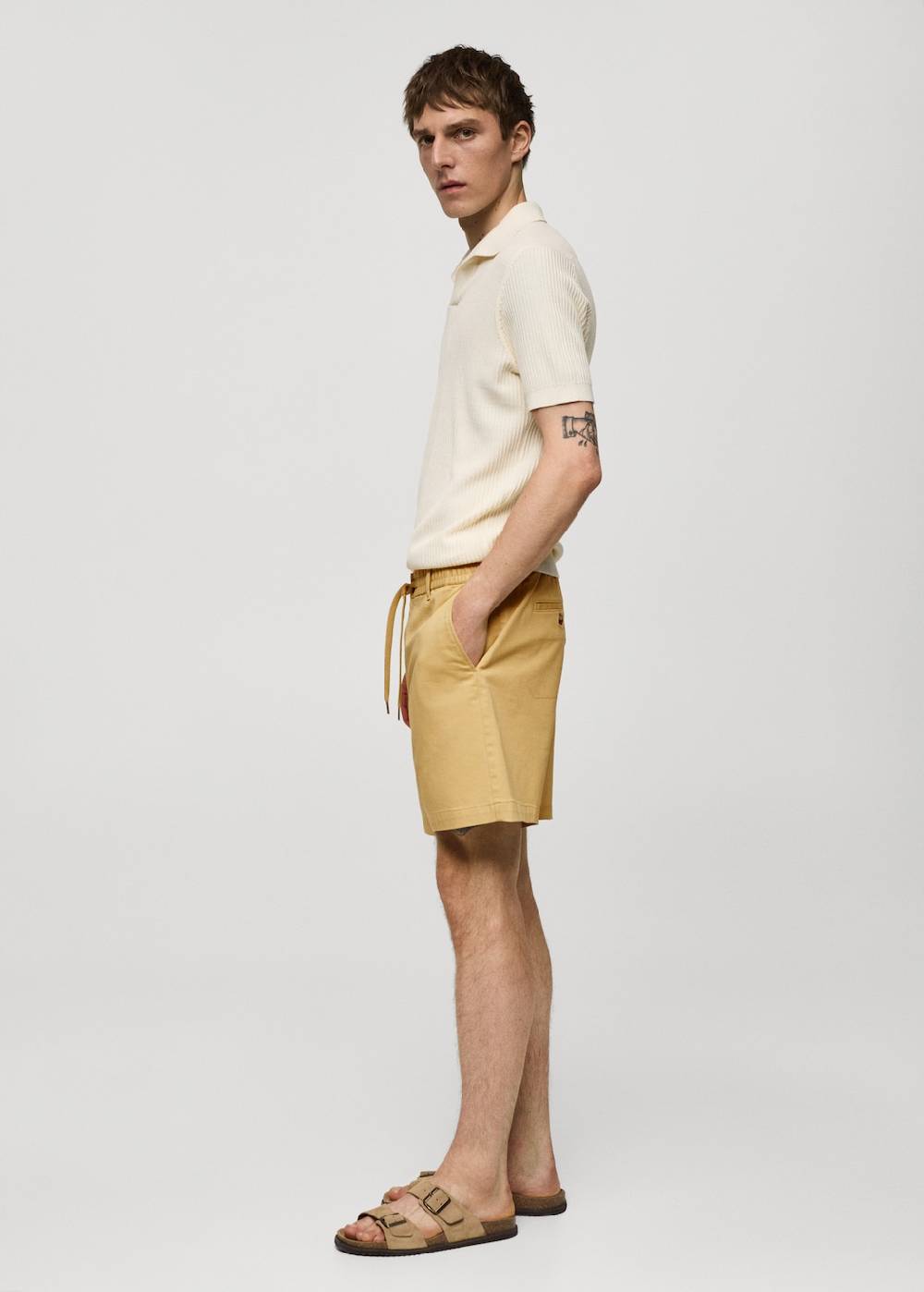 Mango Baumwoll-Bermudashorts mit Kordelzug Tiefpreis