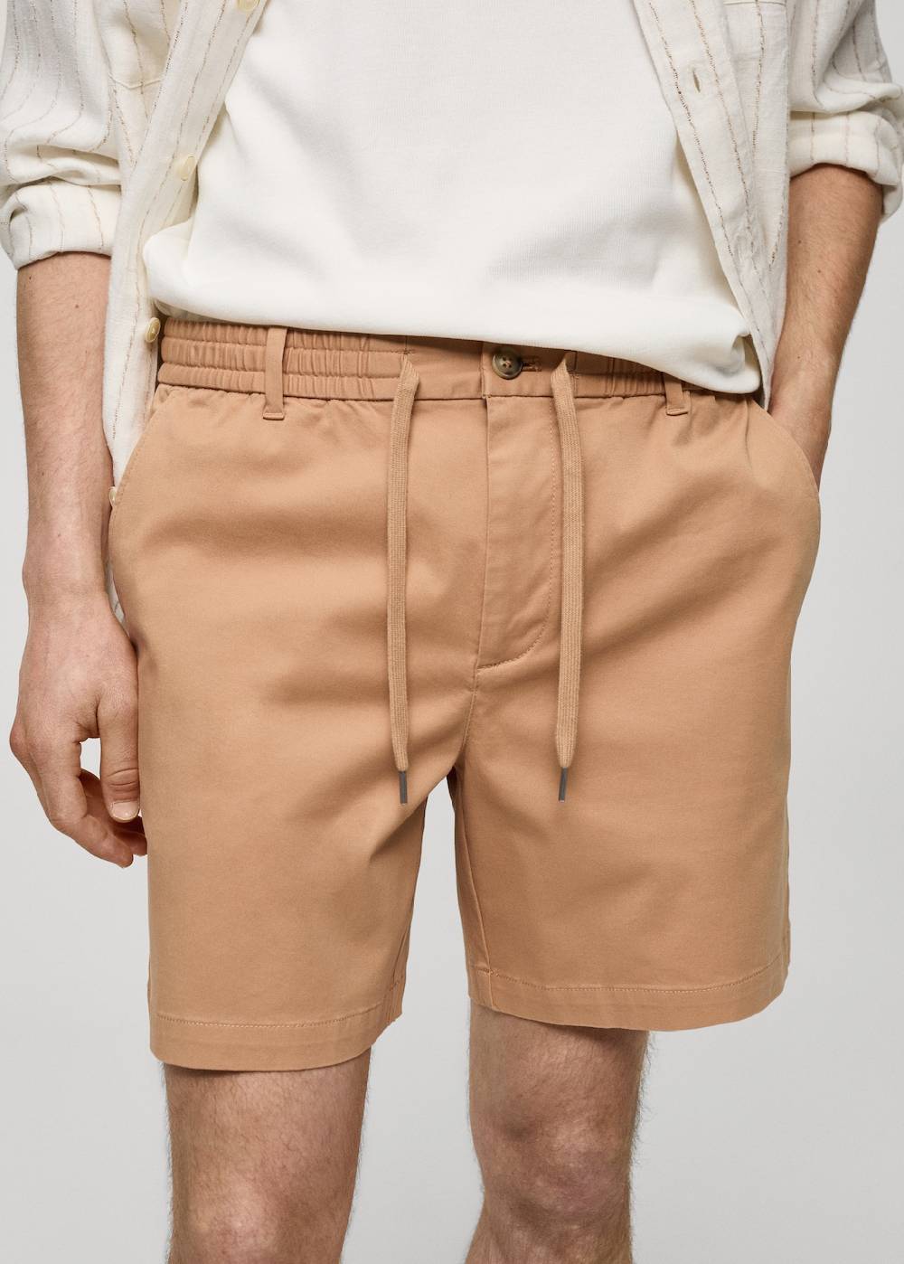 Mango Baumwoll-Bermudashorts mit Kordelzug Super Sparpreis
