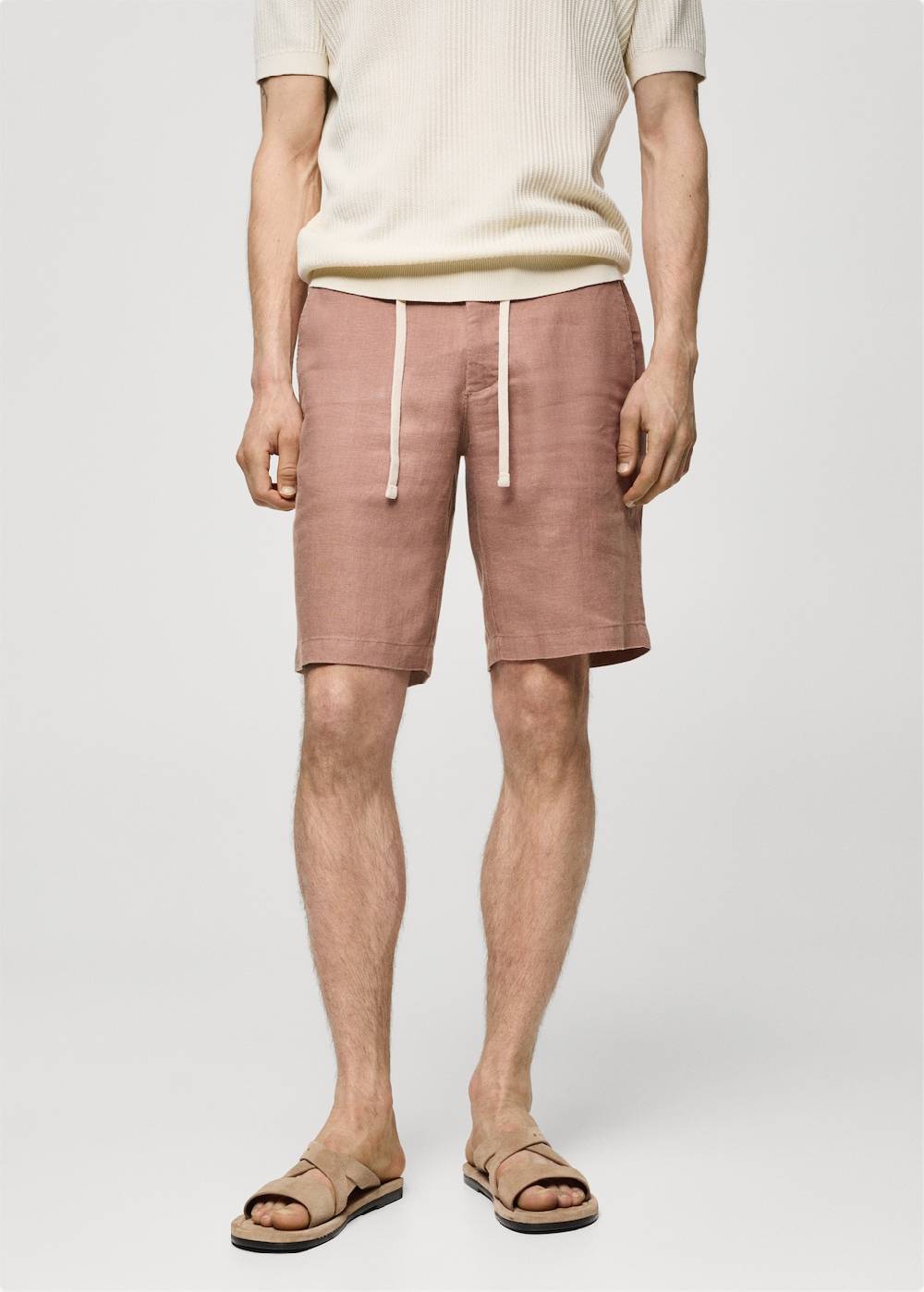 Mango Bermudashorts aus 100 % Leinen mit Kordel Sonderangebot der Fabrik