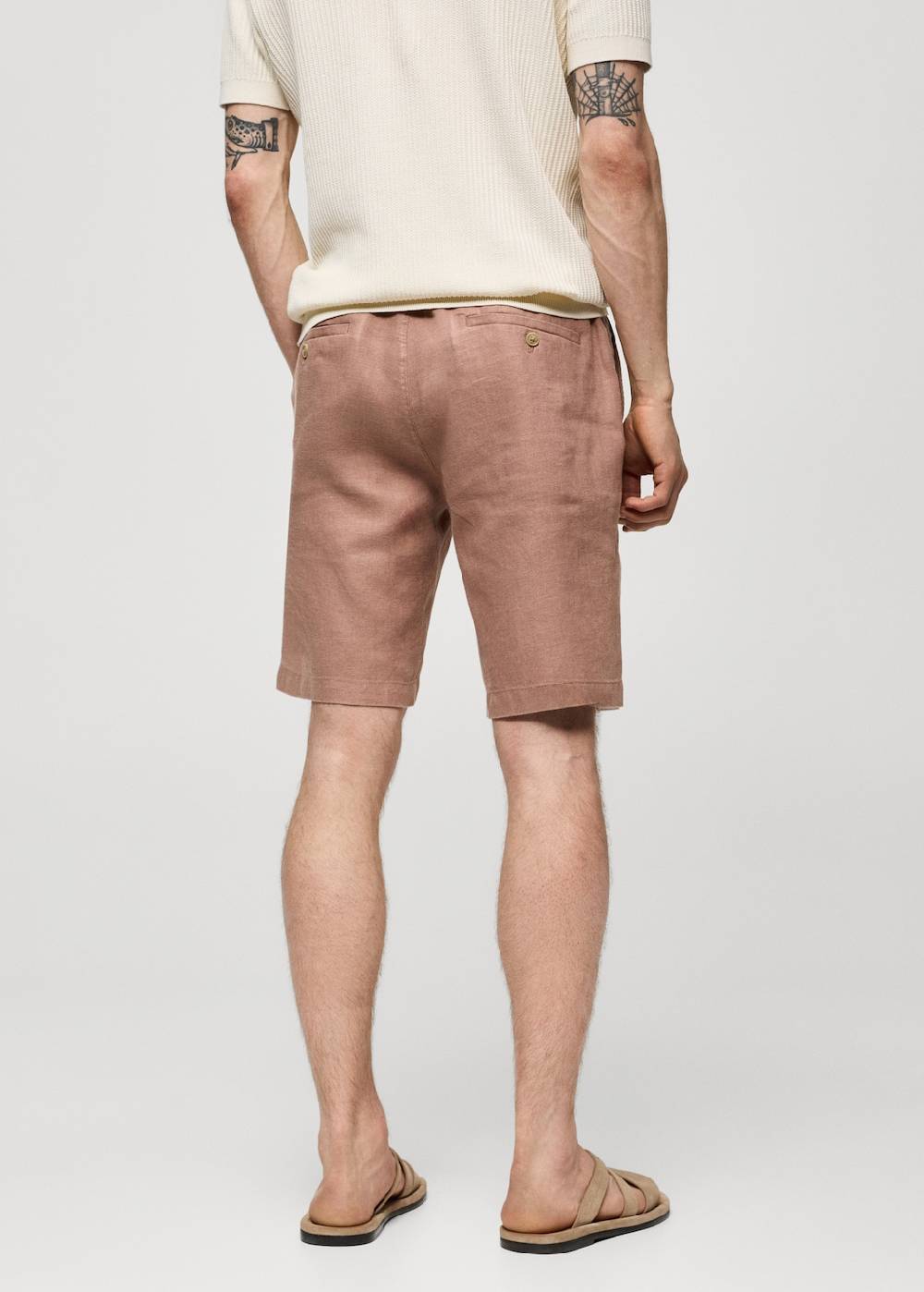 Mango Bermudashorts aus 100 % Leinen mit Kordel Sonderangebot der Fabrik