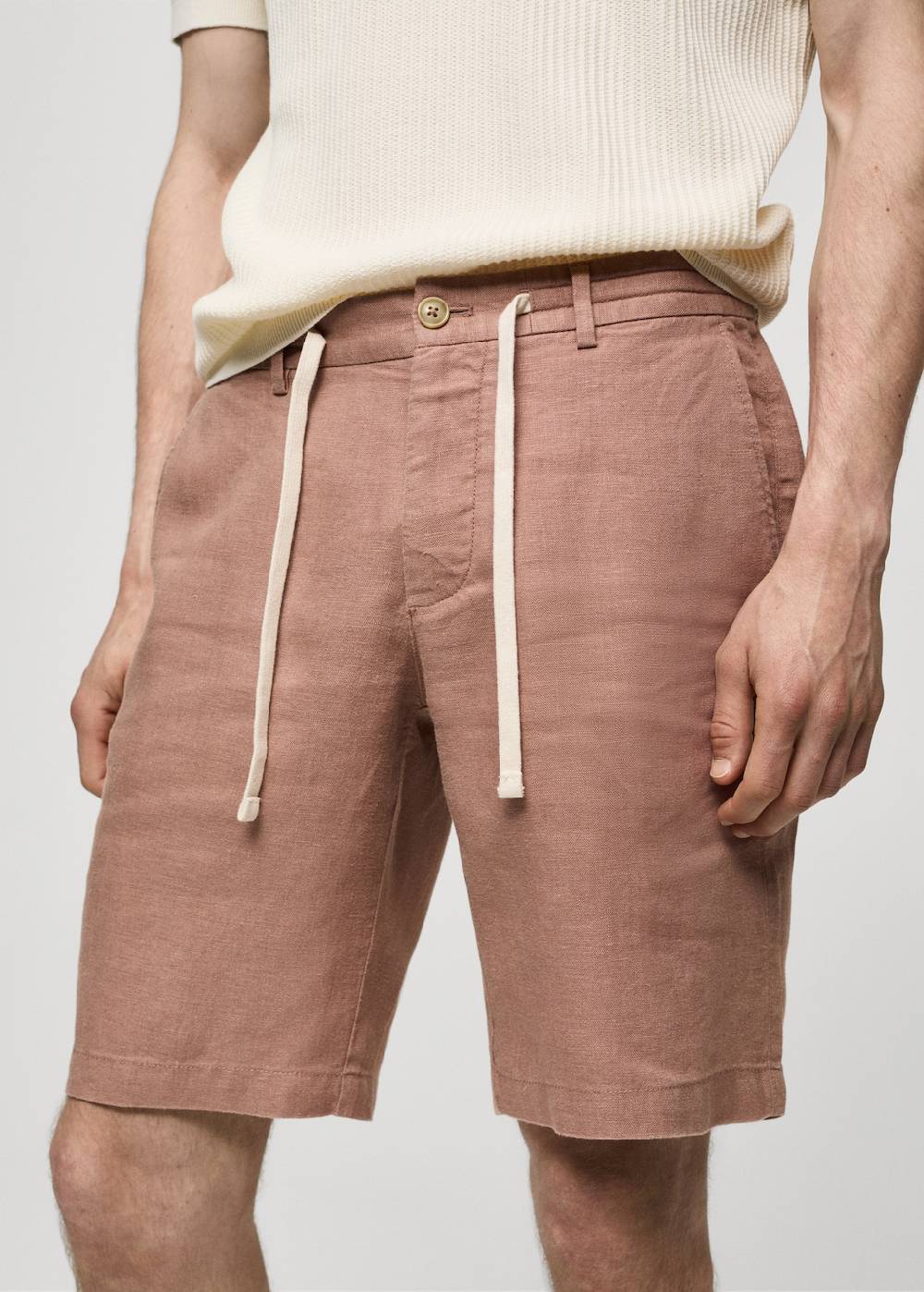 Mango Bermudashorts aus 100 % Leinen mit Kordel Sonderangebot der Fabrik