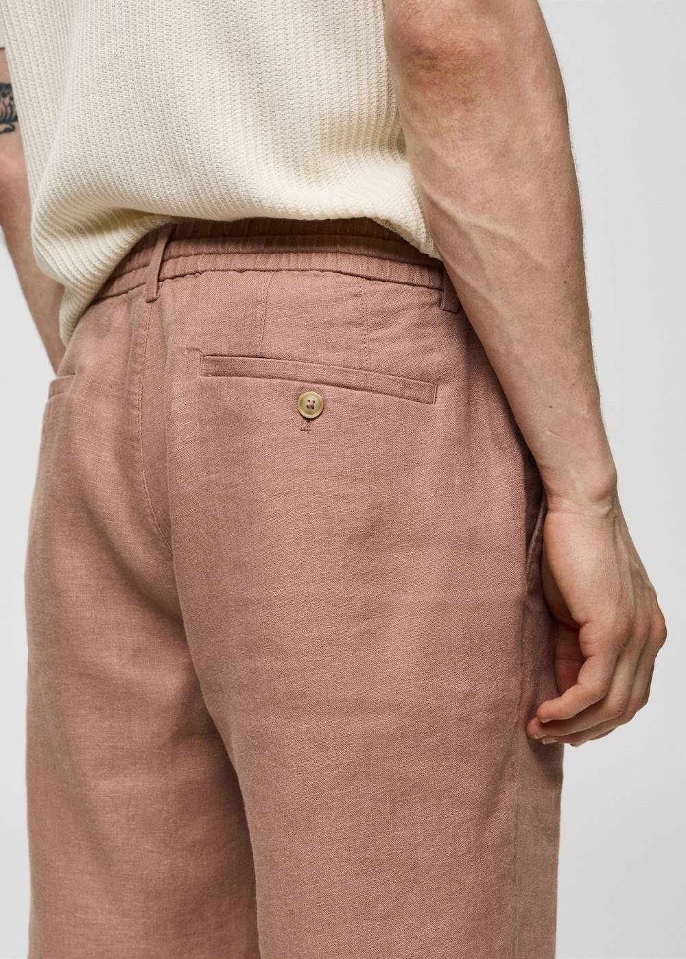 Mango Bermudashorts aus 100 % Leinen mit Kordel Sonderangebot der Fabrik