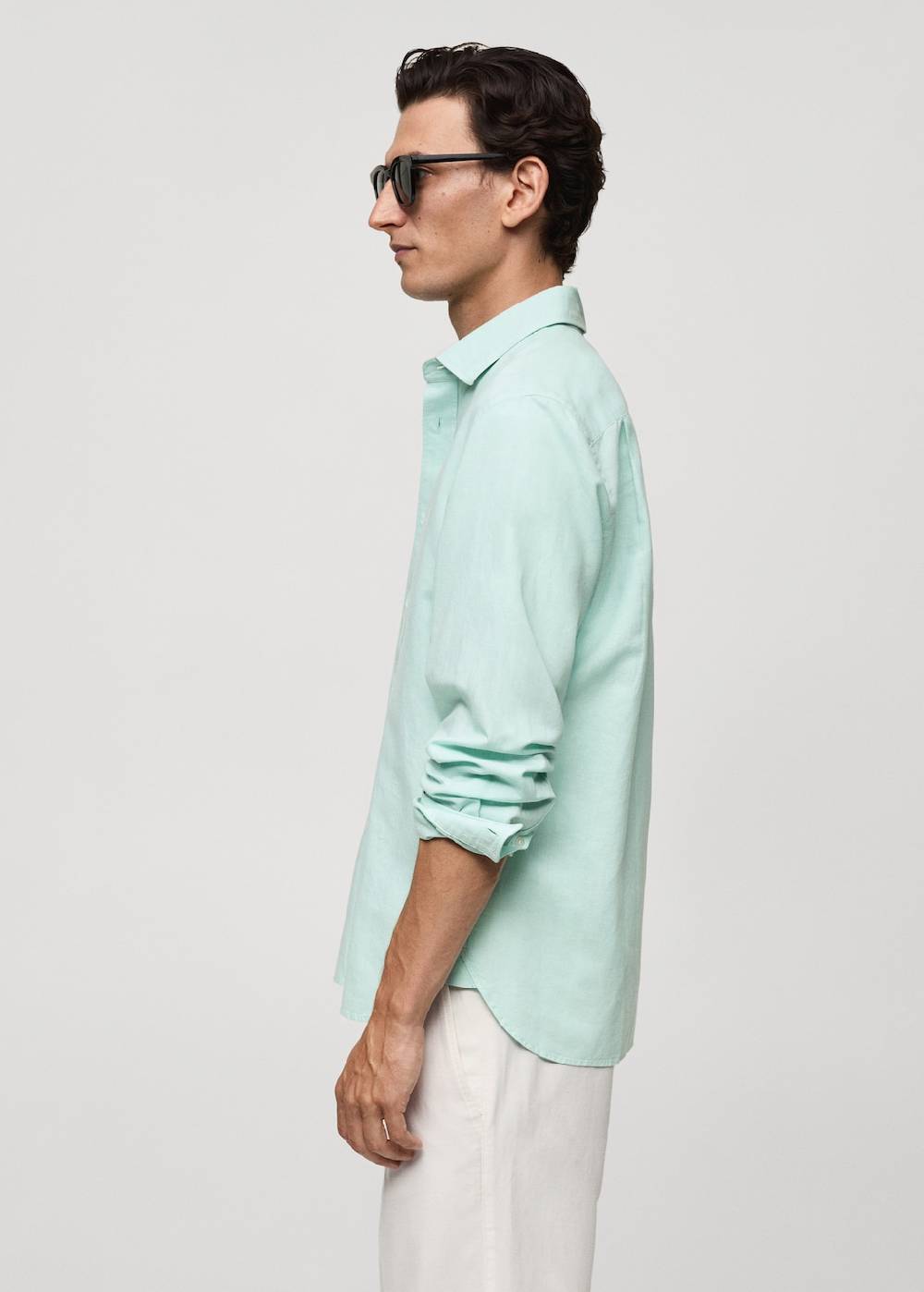 Mango Classic Fit-Leinenhemd Vierteljährliche Förderung