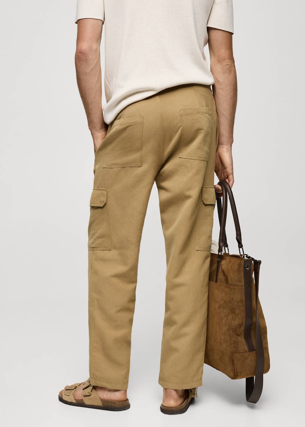 Mango Cargohose aus Baumwolle mit Leinen Super Rabatt