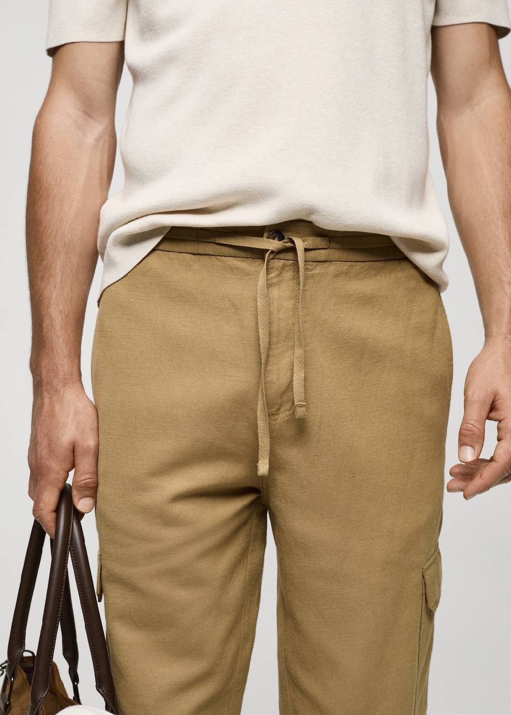 Mango Cargohose aus Baumwolle mit Leinen Super Rabatt