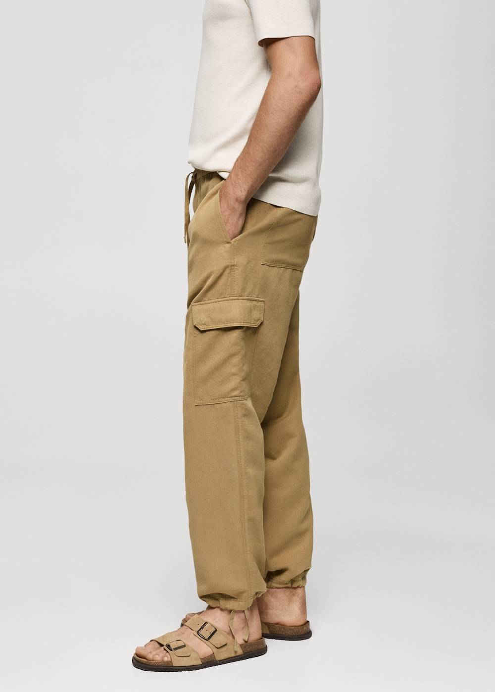 Mango Cargohose aus Baumwolle mit Leinen Super Rabatt