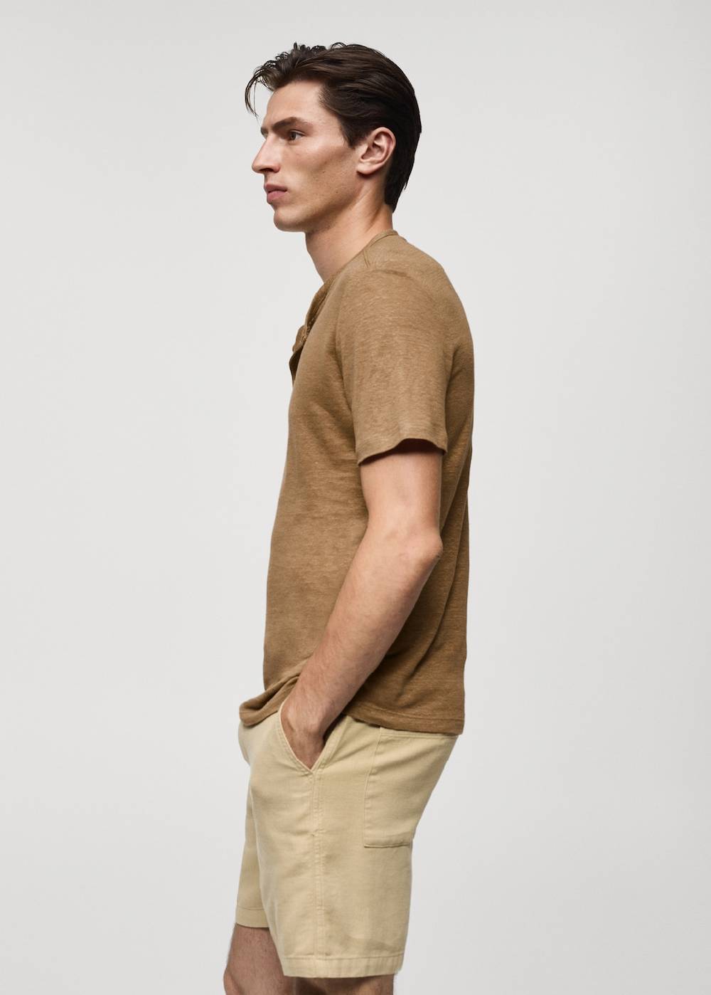 Mango Slim-Fit-T-Shirt aus Leinengemisch Clearance-Verkauf