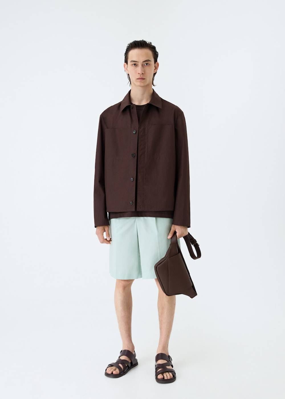 Mango Relaxed Fit-Bermudashorts mit Abnähern Im Verkauf