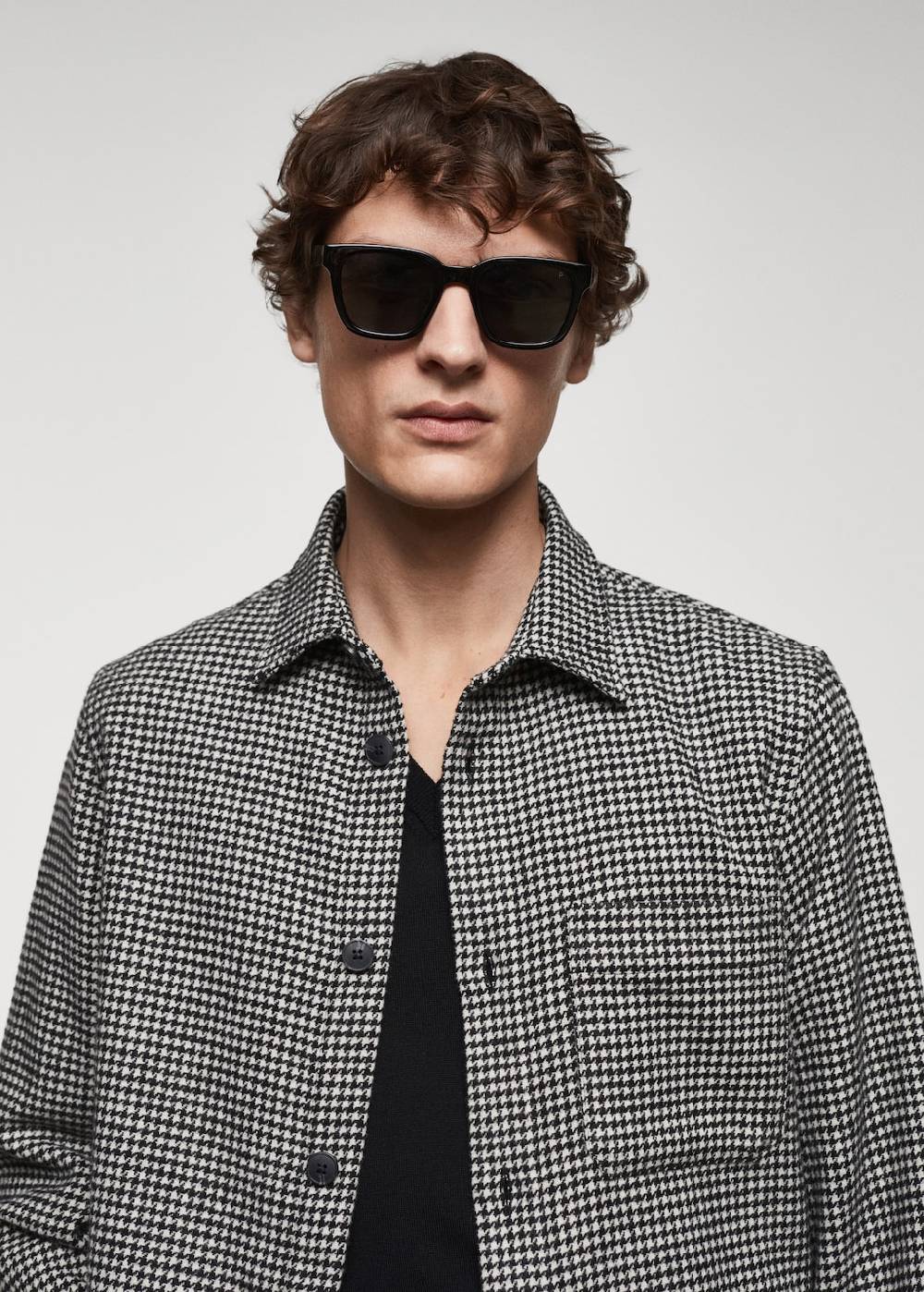 Mango Overshirt mit Hahnentrittmuster zollfrei