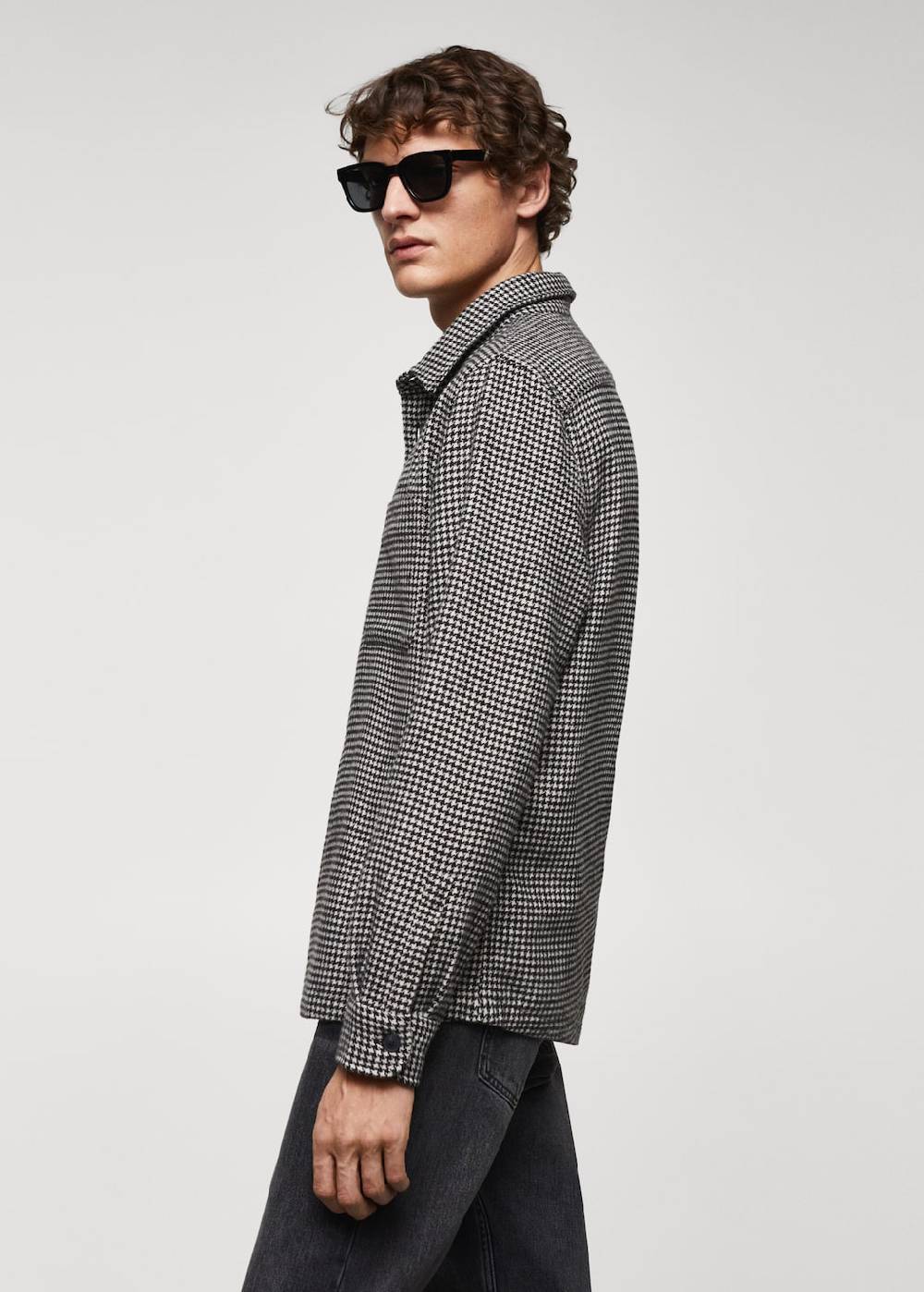 Mango Overshirt mit Hahnentrittmuster zollfrei