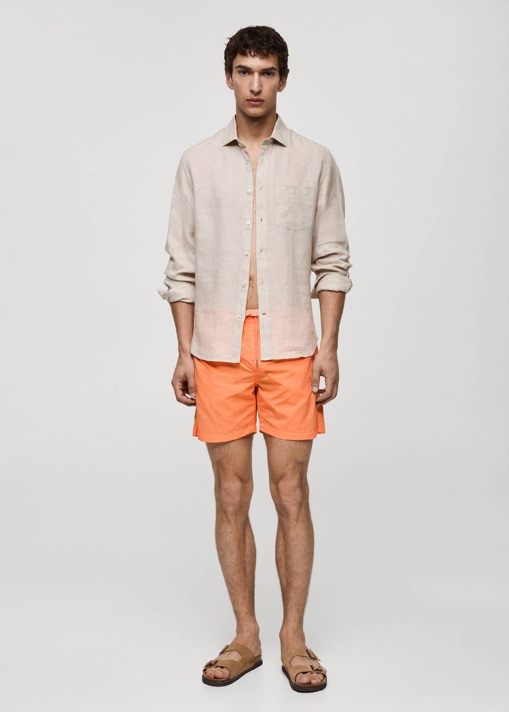 Mango Einfarbige Badeshorts mit Kordelzug 50% Rabatt für begrenzte Zeit