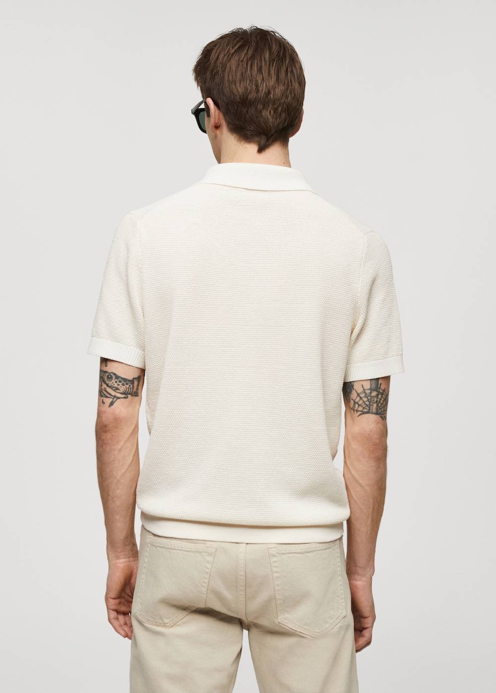 Mango Strukturiertes Strick-Poloshirt Angebote