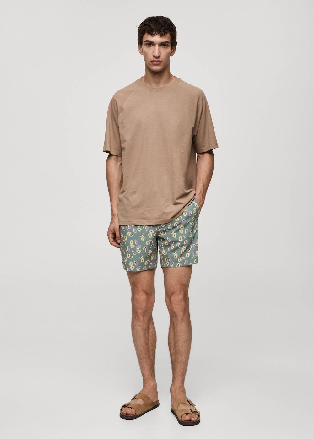 Mango Badeshorts mit Papaya-Print Rabatt