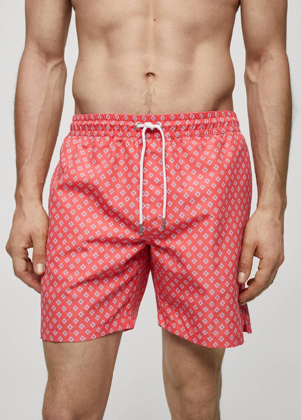Mango Gemusterte Badeshorts mit Kordelzug Saisonschlussverkauf