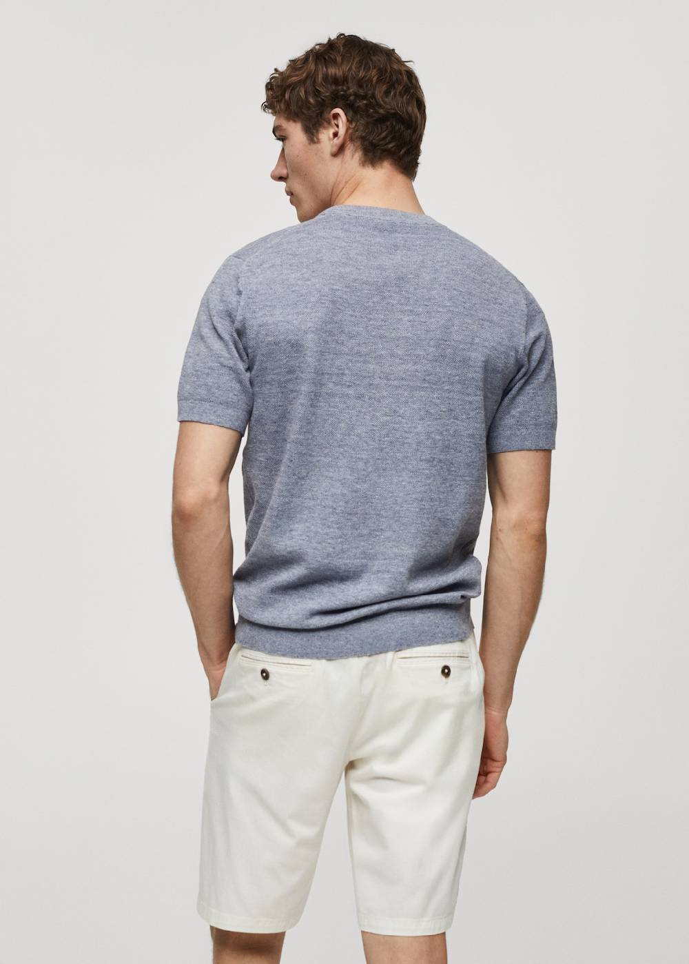 Mango Strukturiertes Strick-T-Shirt aus Baumwolle Black Friday