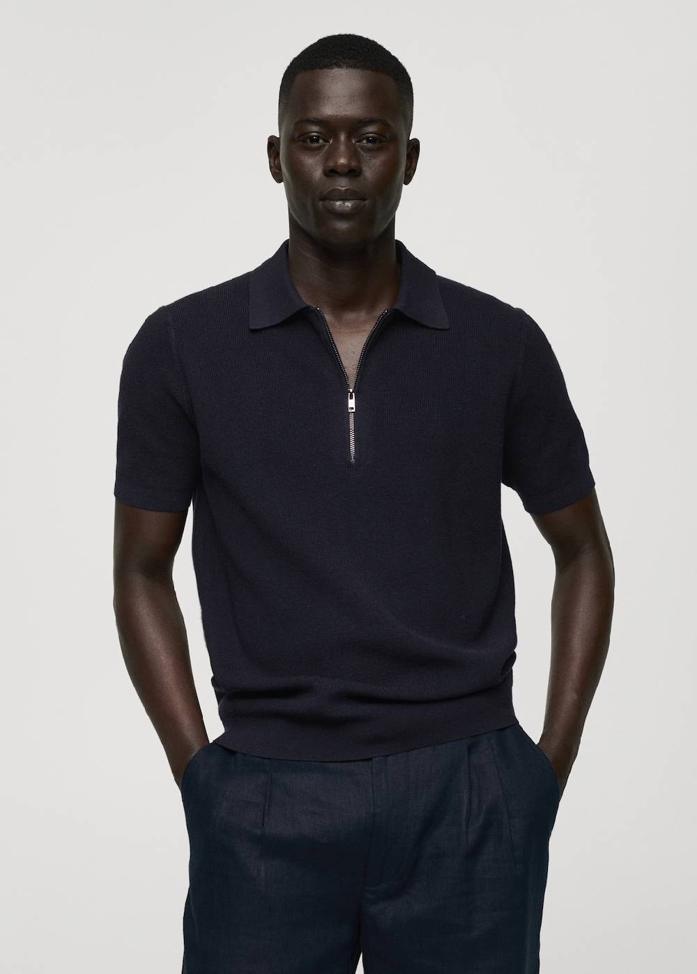 Mango Strick-Poloshirt mit Reißverschluss Weihnachtsangebot