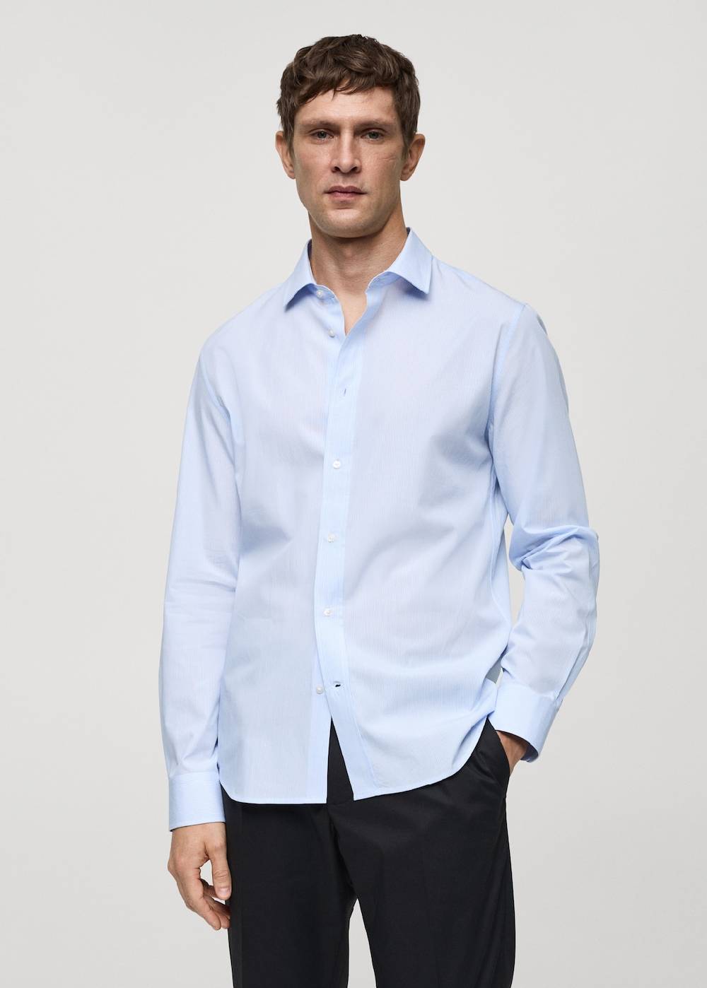 Mango Gestreiftes Regular-Fit.Hemd aus 100 % Baumwolle Neueste Mode