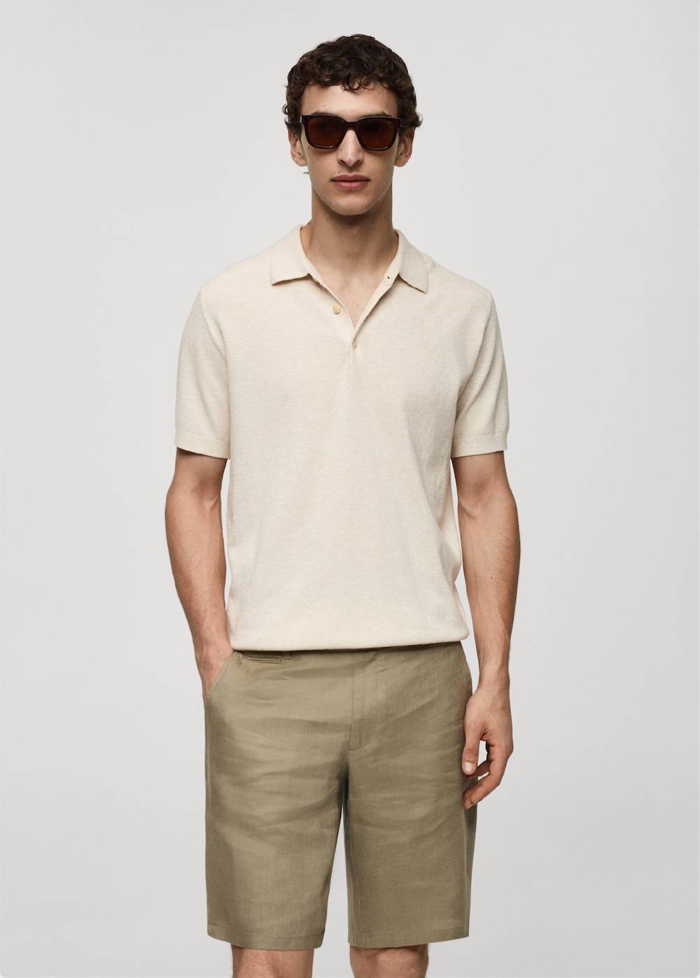 Mango Kurzärmliges Strick-Poloshirt Kauf eins, bekomm eins gratis